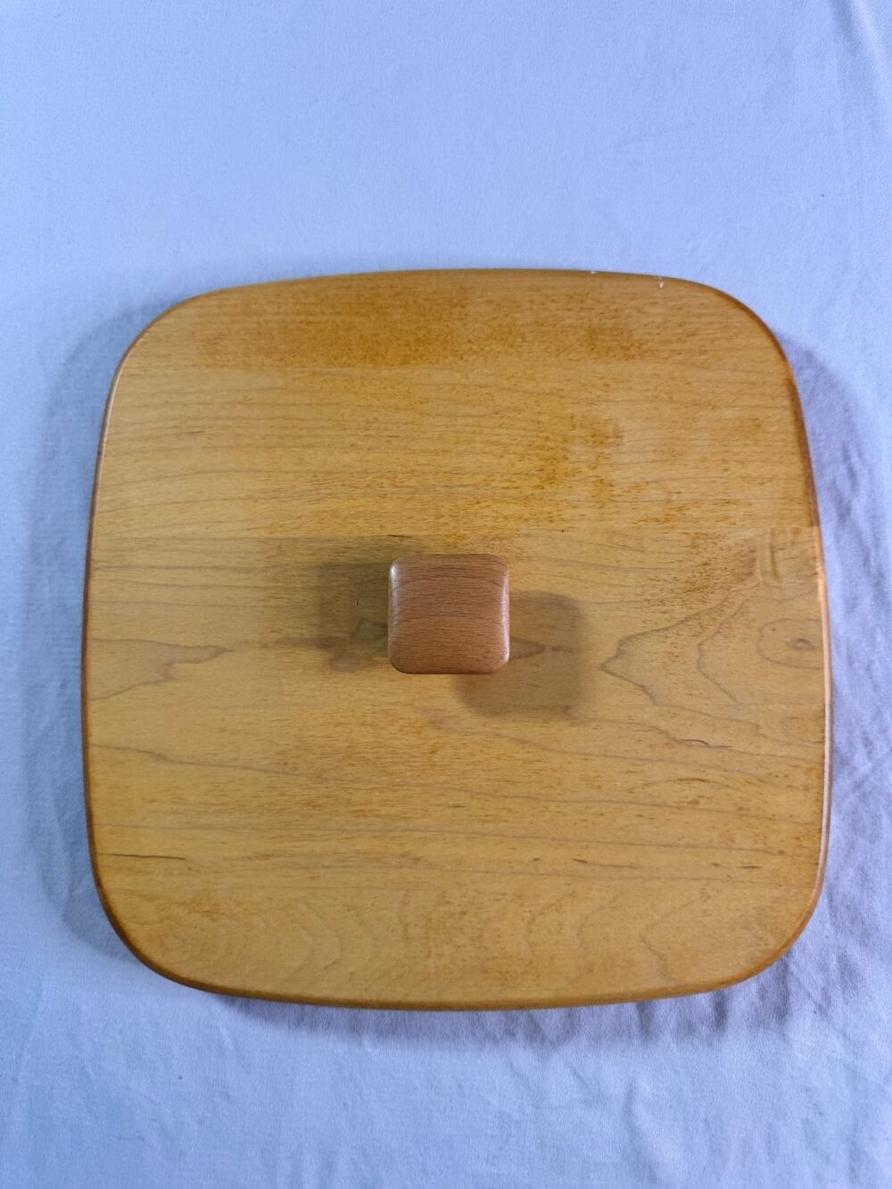 Longaberger WoodCrafts Square Wood Basket Lid 9" Replacement Top Knob
